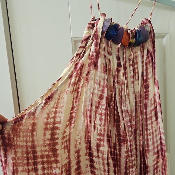Tie-Dye Maxi Dress with Beaded Neckline - Picture 5 of 5